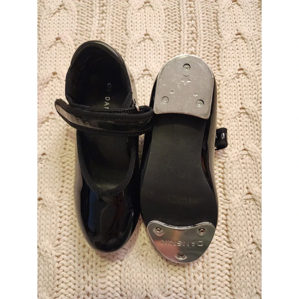 Danskin Black Patent Mary Jane Kids Tap Dance Shoes Brand New Size 9 Toddler